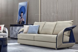 黄瓜视频免费版下载官网别墅豪宅家具星级酒店家具品牌后现代轻奢风格客厅时尚真皮+孔雀蓝二位沙发