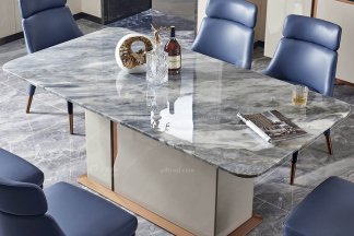 后现代轻奢风格家具黄瓜视频免费版下载官网会所别墅品牌家具时尚餐厅大理石面卡其色餐桌